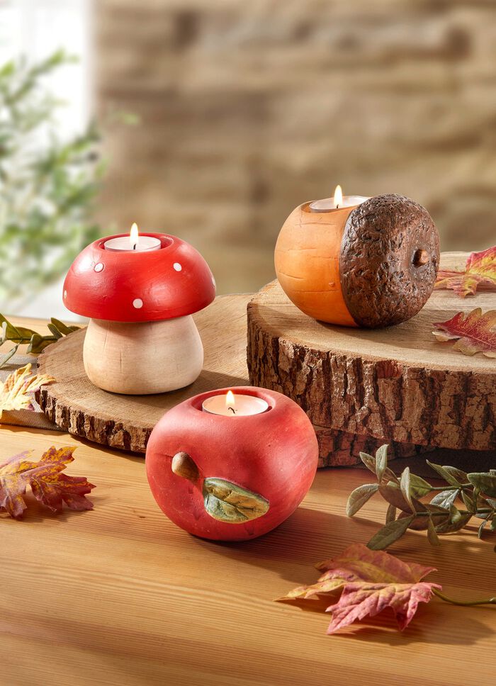 Herbstliche Teelichthalter im 3er-Set 