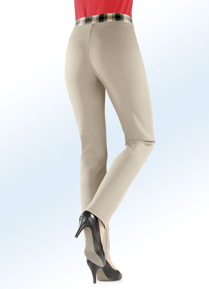 Jersey-Hose mit spezieller Bundverarbeitung BEIGE