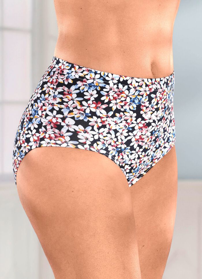 Viererpack Slips mit farbbrillantem Bl&uuml;mchendessin 