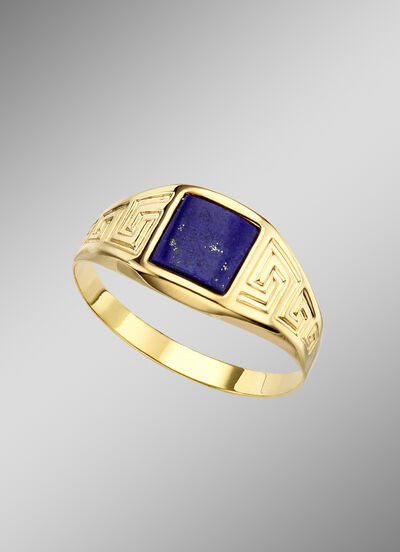 Herrenring mit verzierter Ringschiene  Herrenring mit verzierter Ringschiene