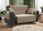Samtweiche Sessel- und Sofaschoner mit Anti-Rutsch-R&uuml;ckseite STEIN