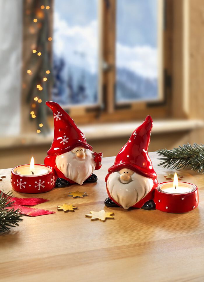 Teelichthalter, 2er-Set aus Dolomit 