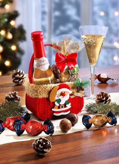 Weihnachts-T&auml;schchen mit s&uuml;&szlig;er F&uuml;llung und Secco 