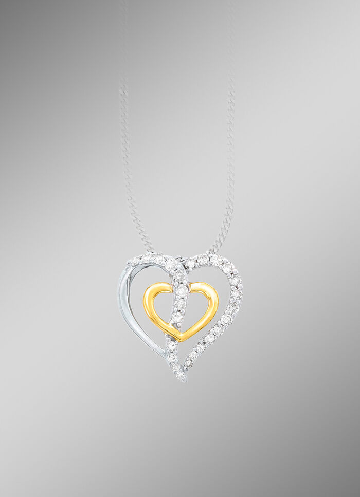 Herz-Anhänger mit 25 Diamanten 