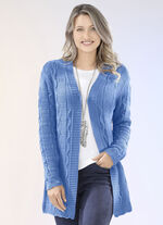 Strickjacke in Strukturmix AZURBLAU