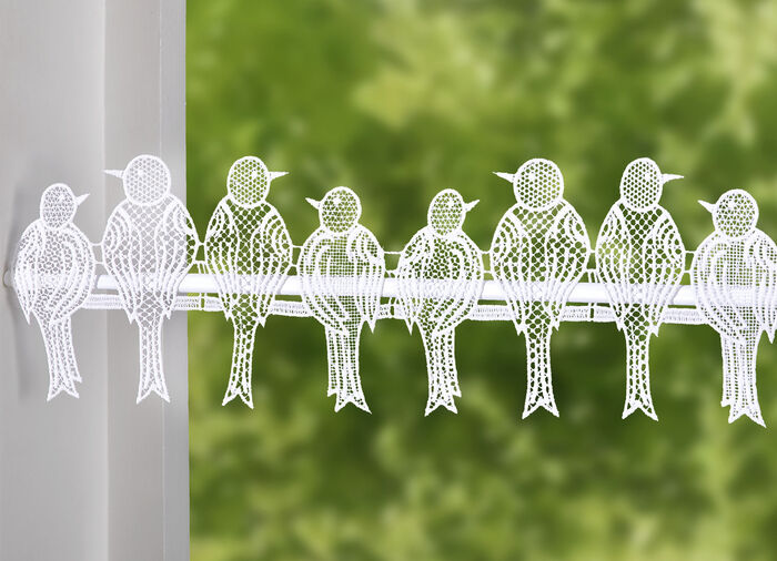 Stangendekoration Spatzen mit Stangendurchzug 