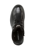 Waldl&auml;ufer Schn&uuml;r-Bootie mit effektvollen Glitzer-Steinchen SCHWARZ