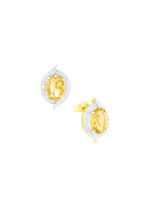 Wundersch&ouml;ne Ohrstecker mit echt Citrin und Diamanten 