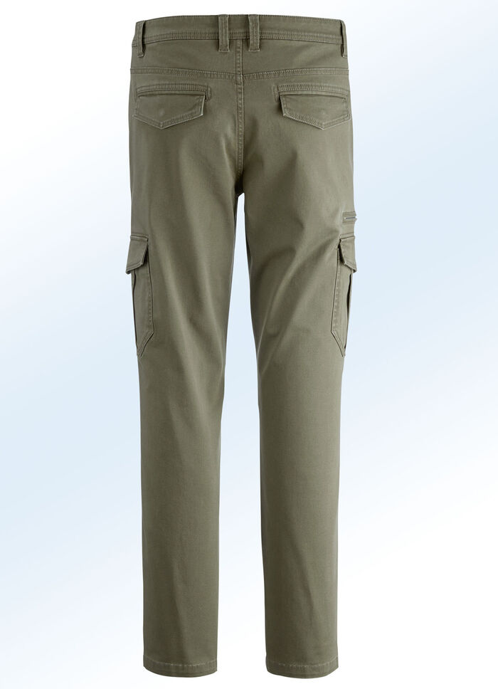 Hose mit Cargotaschen in 3 Farben OLIV