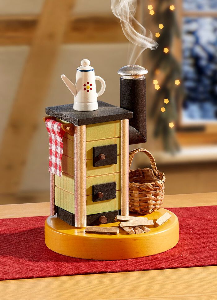 R&auml;ucherofen aus dem Erzgebirge GR&Uuml;N