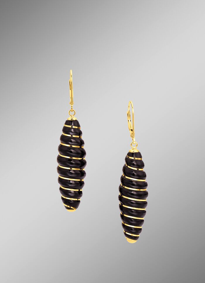 Ohrringe mit echtem schwarzen Achat 