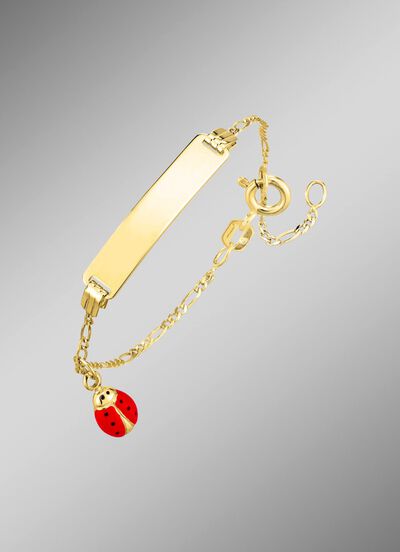 Figaroketten-Armband mit Marienk&auml;fer 