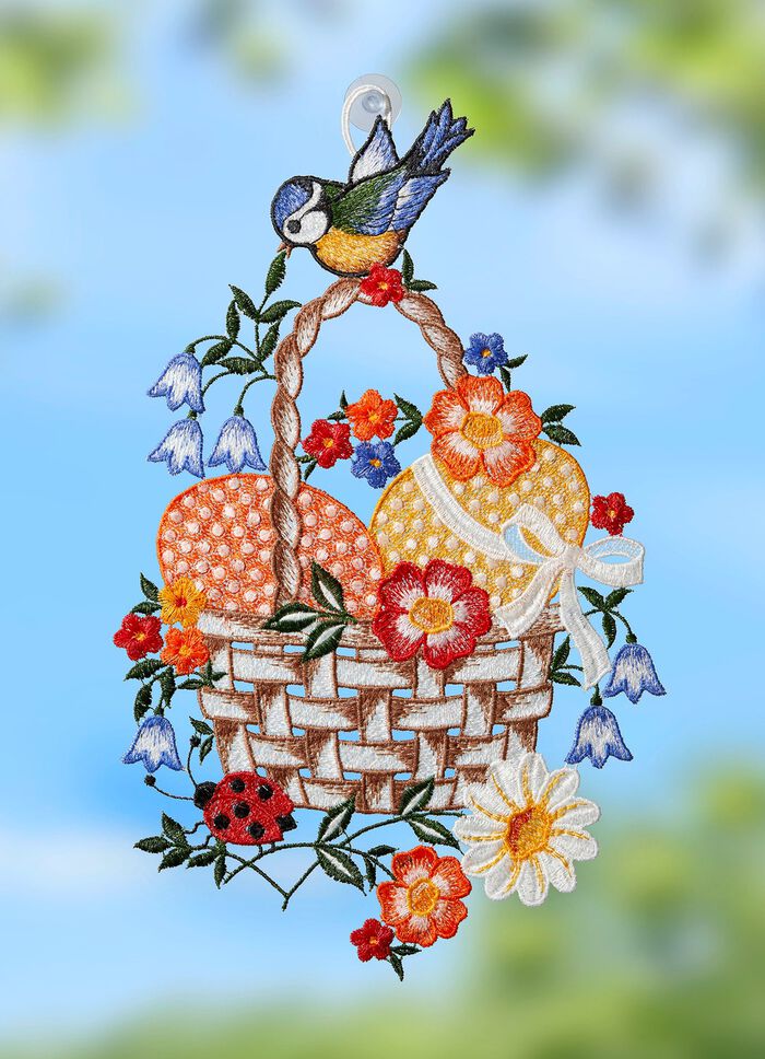 Fensterbild aus echter Plauener Spitze 