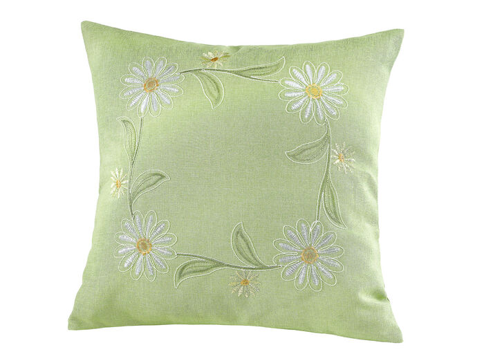 Bestickte Tischdecke oder Kissenbezug GR&Uuml;N-BUNT