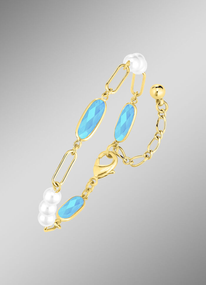 Schmuckset, 3-teilig, aus Messing mit Kristallsteinen 