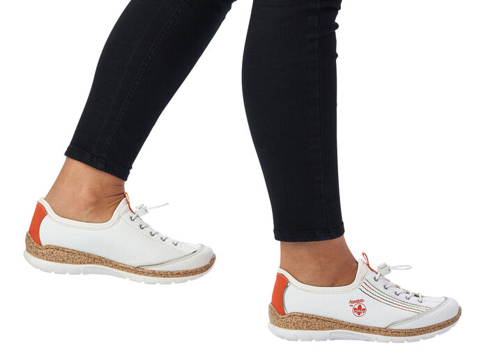 Rieker Sneaker mit elastischem Schnellschnürsystem mit Stopper WEISS-BUNT