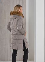 Funktions-Kurzmantel mit abnehmbarem Kunstpelz-Besatz an der Kapuze 