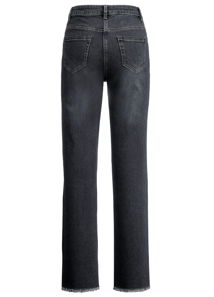 Jeans mit angesagtem Fransensaum SCHWARZ