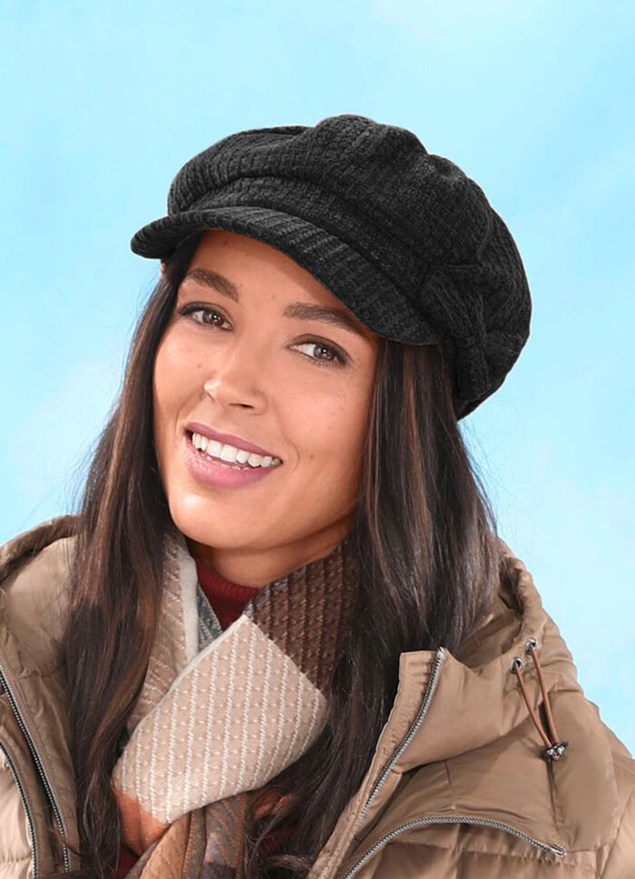 Ballonm&uuml;tze mit Elastikeinsatz SCHWARZ