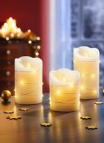 LED-Echtwachskerzen, 3er-Set 
