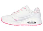 SKECHERS Schn&uuml;r-Sneaker mit niedlichen Herzchen bedruckt WEISS-PINK
