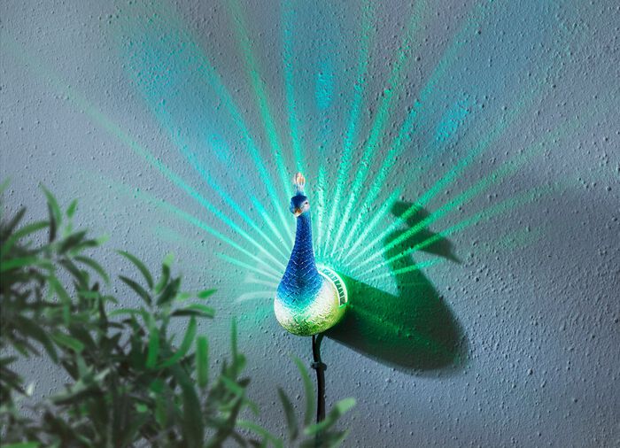 Solar-Wandleuchte Pfau 