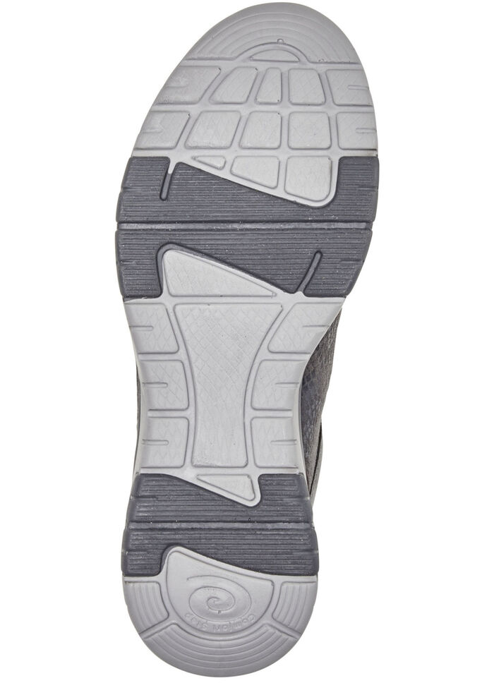 ELENA EDEN Sneaker mit glänzend bedrucktem Elastikmaterial TORF-GRAU