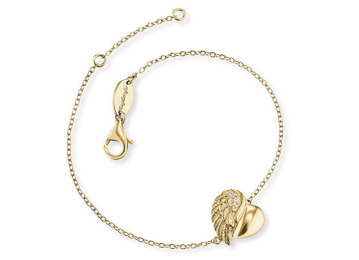 Armband "Herzflügel" gold plattiert 