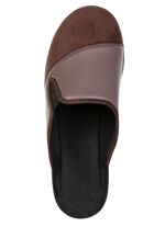 Bequeme Herren-Hausschuhe, Weite H, mit Gummizug BRAUN