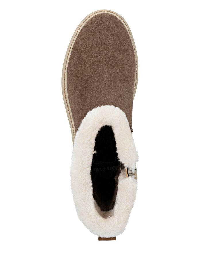 Remonte, gef&uuml;tterte Damen-Stiefeletten, Winterschuhe, Weite G, mit Lammfell BRAUN