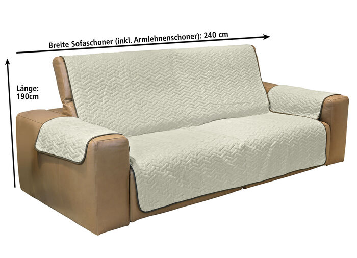 Wende-Schoner für Sessel oder Sofa BEIGE-BRAUN