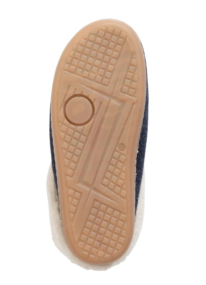 Laurina Hausschuh mit kuscheligem Pl&uuml;schkragen MARINE