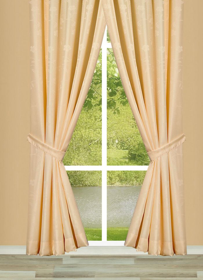 Exquisite &Uuml;bergardinen-Garnitur mit edlem Glanz NATUR