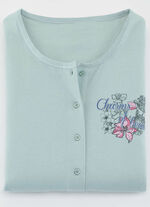 Zweierpack Nachthemden mit platziertem Druck und langer Knopfleiste 