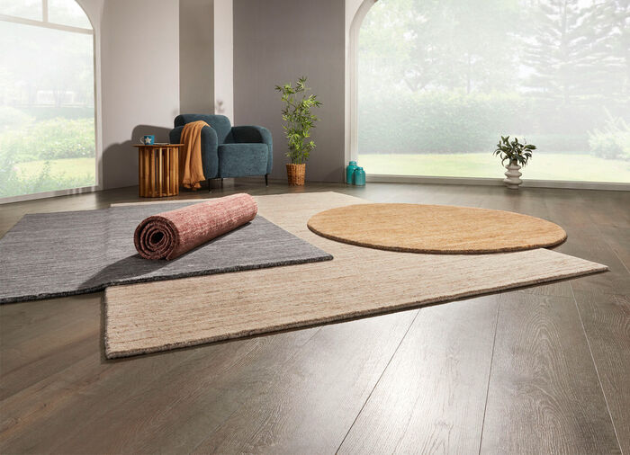 Handgewebte Br&uuml;cken und Teppiche aus 100% Schurwolle ROT