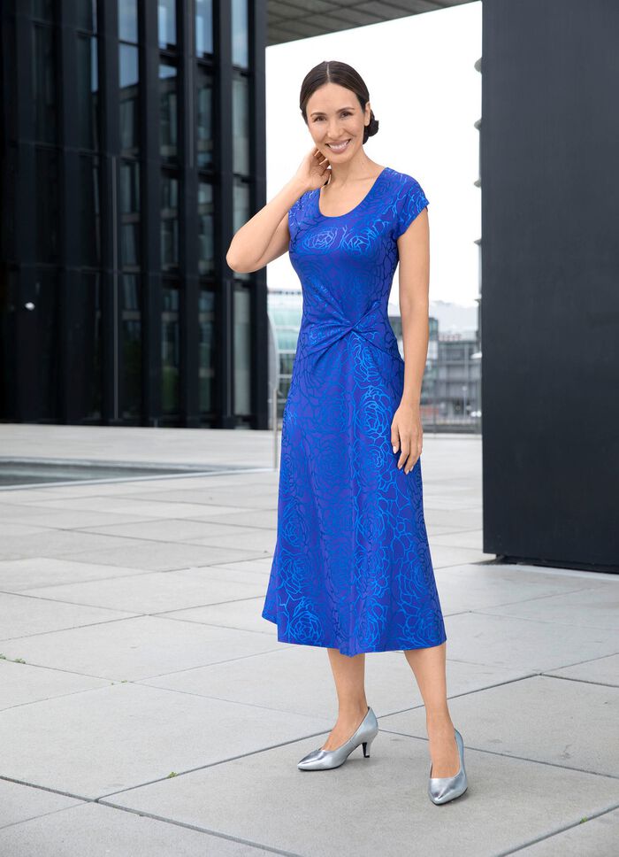 Kleid mit raffinierter Knotenoptik LILA-ROYALBLAU