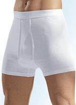 Hermko F&uuml;nferpack Unterhosen aus Feinripp mit Eingriff, wei&szlig; 