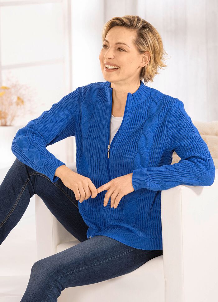 Strickjacke mit nachhaltig recycelter Baumwolle ROYALBLAU