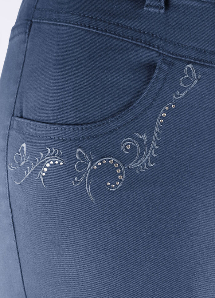 Hose mit funkelnden Glitzersteinchen JEANSBLAU