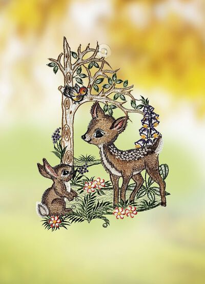 Fensterbild mit Rehkitz 