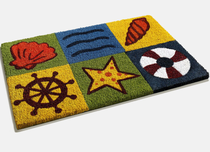 Maritime Fu&szlig;matte in Patchwork-Optik 