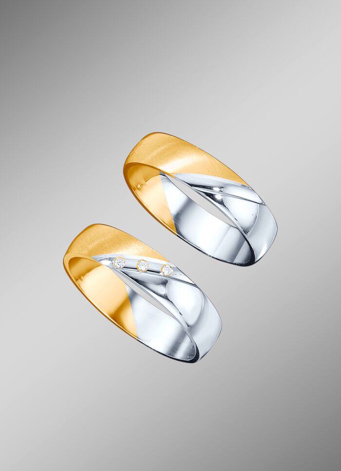 Trauring in Gelb-Wei&szlig;gold 