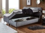 Boxspringbett mit LED-Beleuchtung und Topper ANTHRAZIT