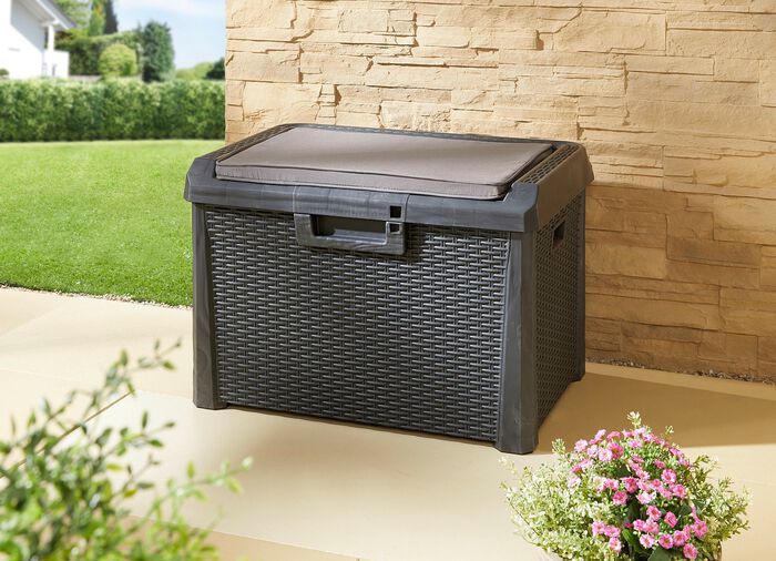 Gartenbox Santorini in elegantem Rattan-Design 