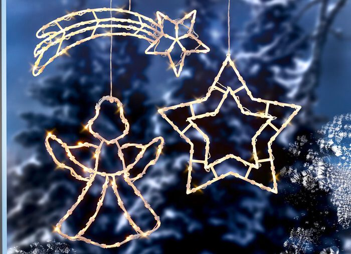 Beleuchtete Fensterdekorationen, batteriebetrieben WEISS