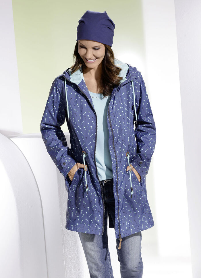 Funktions-Kurzmantel mit originellem Pusteblumen-Dessin 