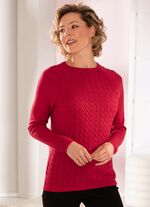 Pullover mit Zopfmuster ROT