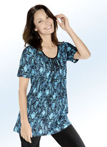 Longshirt mit schwarzer Paspelierung 