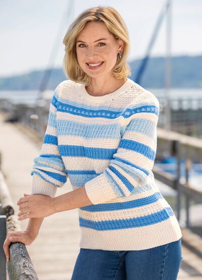 Pullover mit Ringeln in Strukturmix 