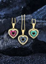 Anh&auml;nger mit synth. Zirkonia und gr&uuml;nen Schmucksteinen 